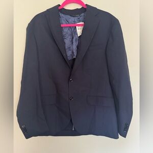 Ted Baker Blazer Men's Size 40 Short Wool‎ Sport Suit Coat Navy STAINED
